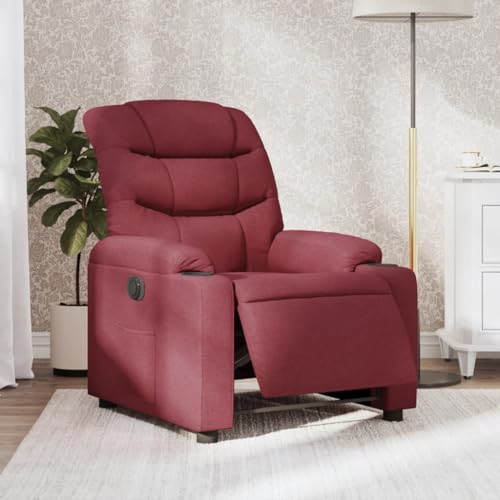 Aiious Relaxsessel Elektrisch Weinrot Stoff von Aiious