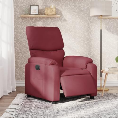 Aiious Relaxsessel Elektrisch Weinrot Stoff von Aiious
