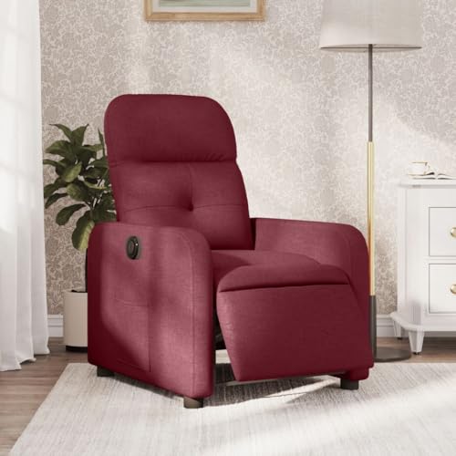Aiious Relaxsessel Elektrisch Weinrot Stoff von Aiious