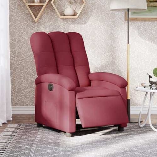 Aiious Relaxsessel Elektrisch Weinrot Stoff von Aiious