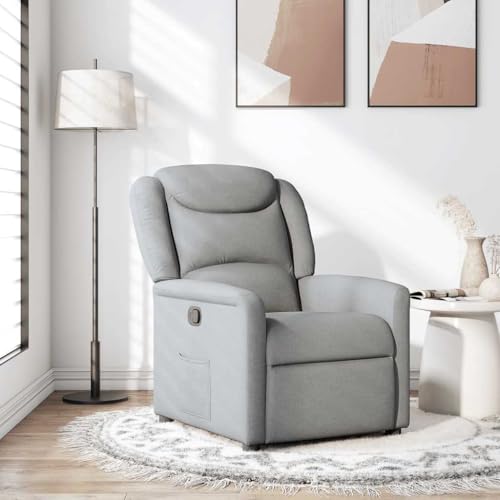 Aiious Relaxsessel Hellgrau Stoff von Aiious