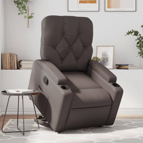Aiious Relaxsessel mit Aufstehhilfe Braun Kunstleder von Aiious