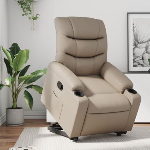 Aiious Relaxsessel mit Aufstehhilfe Cappuccino-Braun Kunstleder von Aiious