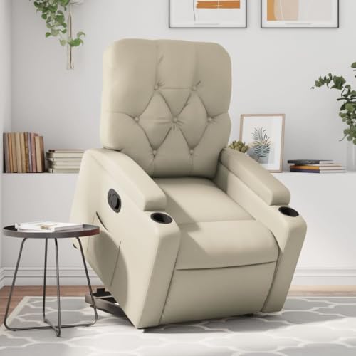 Aiious Relaxsessel mit Aufstehhilfe Creme Kunstleder von Aiious