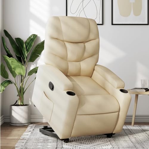 Aiious Relaxsessel mit Aufstehhilfe Creme Stoff von Aiious