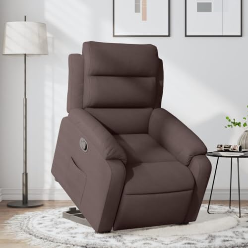 Aiious Relaxsessel mit Aufstehhilfe Dunkelbraun Stoff von Aiious