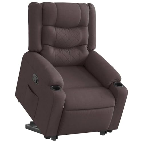 Aiious Relaxsessel mit Aufstehhilfe Dunkelbraun Stoff von Aiious