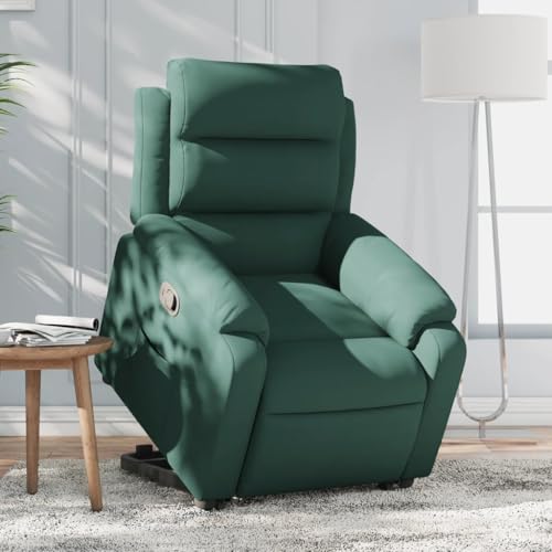Aiious Relaxsessel mit Aufstehhilfe Dunkelgr¨¹n Samt von Aiious
