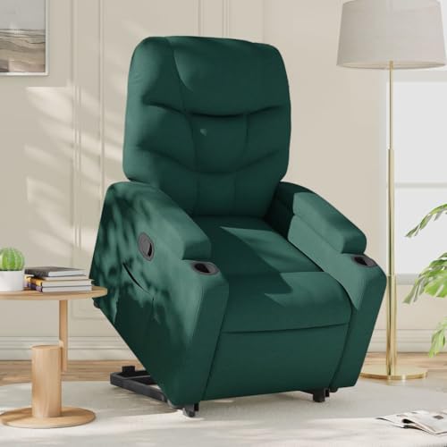Aiious Relaxsessel mit Aufstehhilfe Dunkelgr¨¹n Stoff von Aiious