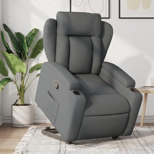 Aiious Relaxsessel mit Aufstehhilfe Dunkelgrau Stoff von Aiious