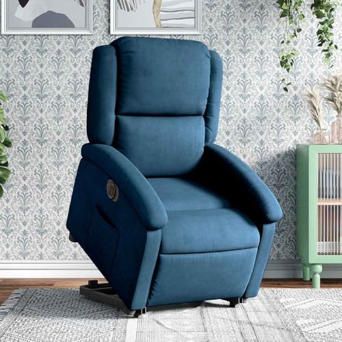 Aiious Relaxsessel mit Aufstehhilfe Elektrisch Blau Samt von Aiious