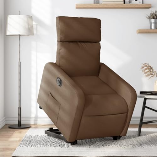 Aiious Relaxsessel mit Aufstehhilfe Elektrisch Braun Stoff von Aiious
