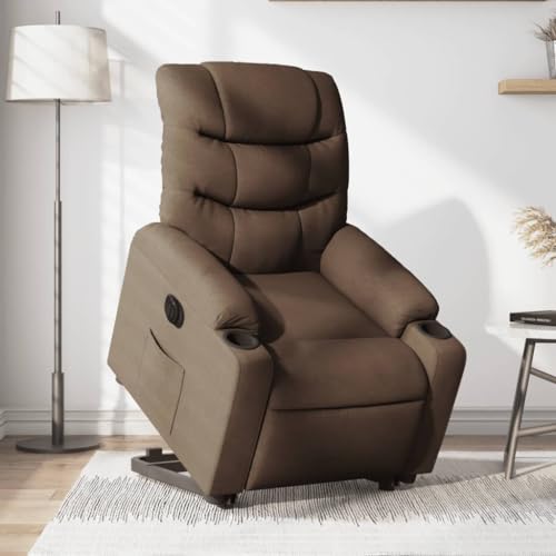 Aiious Relaxsessel mit Aufstehhilfe Elektrisch Braun Stoff von Aiious