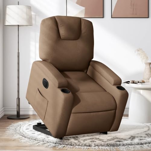 Aiious Relaxsessel mit Aufstehhilfe Elektrisch Braun Stoff von Aiious