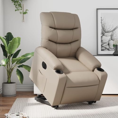 Aiious Relaxsessel mit Aufstehhilfe Elektrisch Cappuccino Kunstleder von Aiious