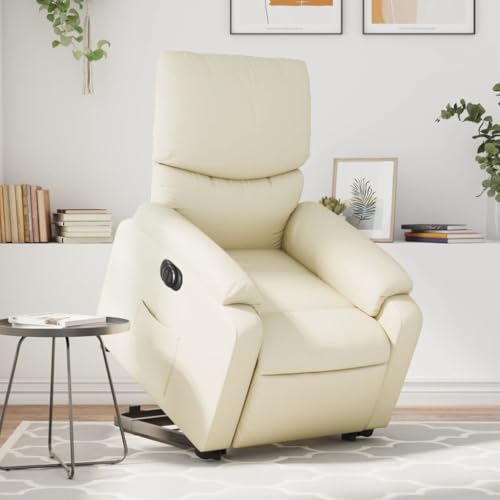 Aiious Relaxsessel mit Aufstehhilfe Elektrisch Creme Kunstleder von Aiious