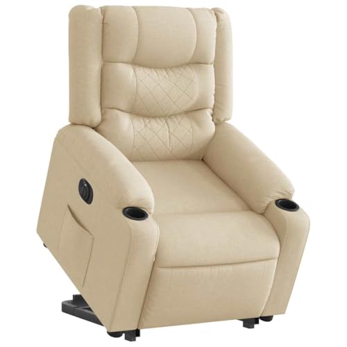 Aiious Relaxsessel mit Aufstehhilfe Elektrisch Creme Stoff von Aiious