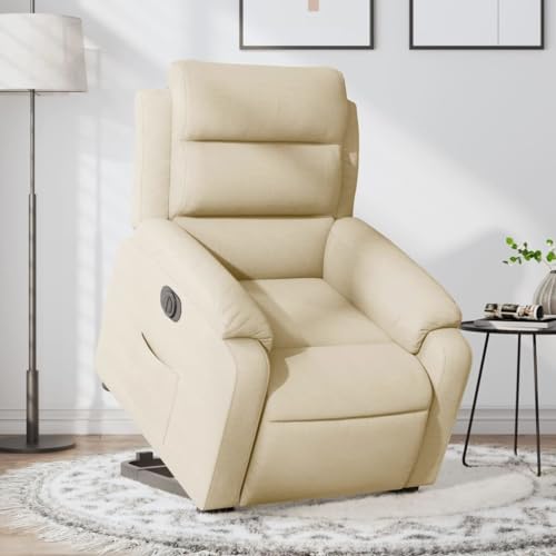 Aiious Relaxsessel mit Aufstehhilfe Elektrisch Creme Stoff von Aiious