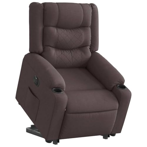 Aiious Relaxsessel mit Aufstehhilfe Elektrisch Dunkelbraun Stoff von Aiious
