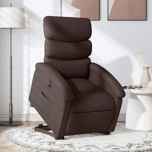 Aiious Relaxsessel mit Aufstehhilfe Elektrisch Dunkelbraun Stoff von Aiious