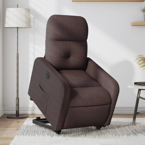 Aiious Relaxsessel mit Aufstehhilfe Elektrisch Dunkelbraun Stoff von Aiious