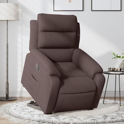 Aiious Relaxsessel mit Aufstehhilfe Elektrisch Dunkelbraun Stoff von Aiious