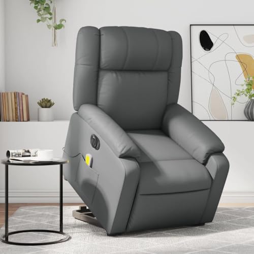 Aiious Relaxsessel mit Aufstehhilfe Elektrisch Grau Kunstleder von Aiious