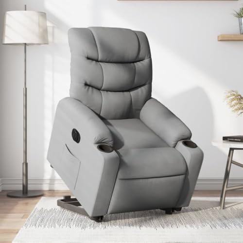 Aiious Relaxsessel mit Aufstehhilfe Elektrisch Hellgrau Stoff von Aiious