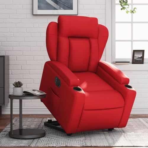 Aiious Relaxsessel mit Aufstehhilfe Elektrisch Rot Kunstleder Aiious Relaxsessel mit Aufstehhilfe Elektrisch Rot Kunstleder von Aiious