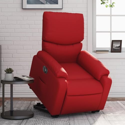 Aiious Relaxsessel mit Aufstehhilfe Elektrisch Rot Kunstleder von Aiious