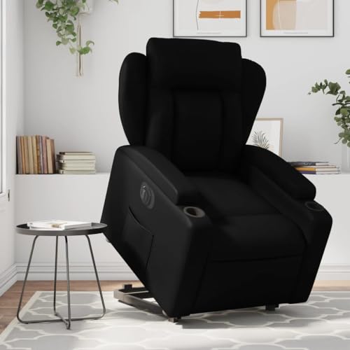 Aiious Relaxsessel mit Aufstehhilfe Elektrisch Schwarz Kunstleder von Aiious