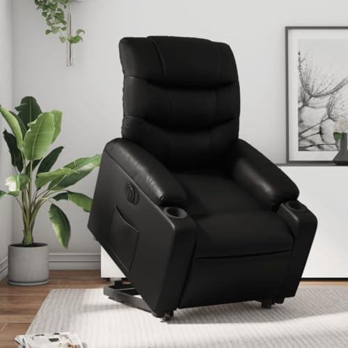 Aiious Relaxsessel mit Aufstehhilfe Elektrisch Schwarz Kunstleder von Aiious