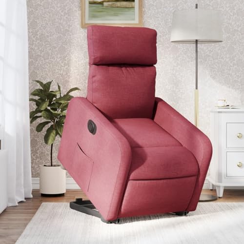 Aiious Relaxsessel mit Aufstehhilfe Elektrisch Weinrot Stoff von Aiious