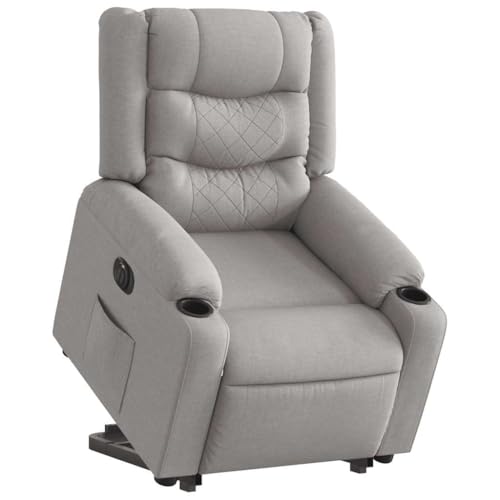 Aiious Relaxsessel mit Aufstehhilfe Elektrisch Wolkengrau Stoff von Aiious