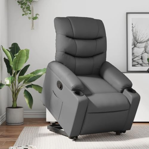 Aiious Relaxsessel mit Aufstehhilfe Grau Kunstleder von Aiious