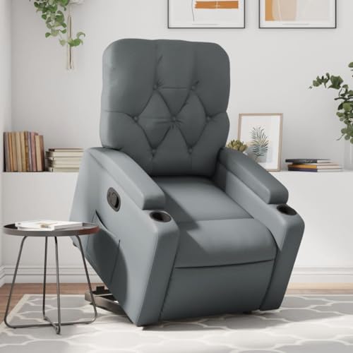 Aiious Relaxsessel mit Aufstehhilfe Grau Kunstleder von Aiious