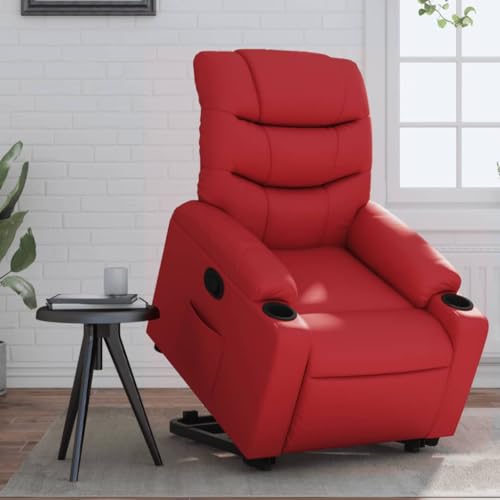 Aiious Relaxsessel mit Aufstehhilfe Rot Kunstleder von Aiious