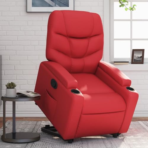 Aiious Relaxsessel mit Aufstehhilfe Rot Kunstleder von Aiious