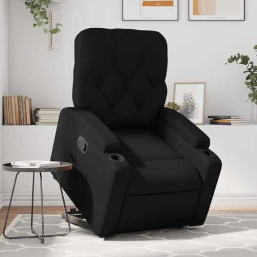 Aiious Relaxsessel mit Aufstehhilfe Schwarz Kunstleder von Aiious
