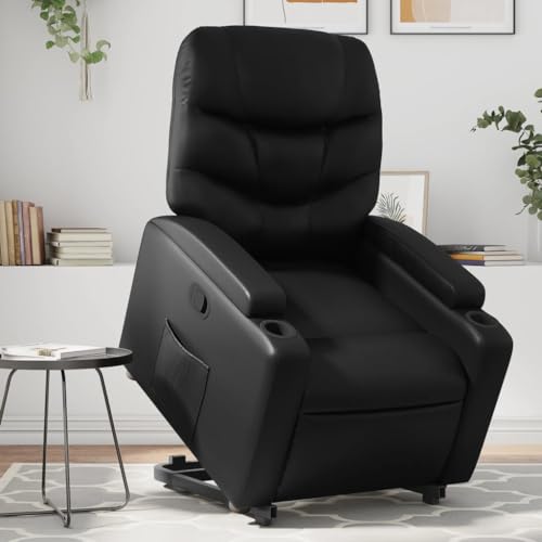 Aiious Relaxsessel mit Aufstehhilfe Schwarz Kunstleder von Aiious