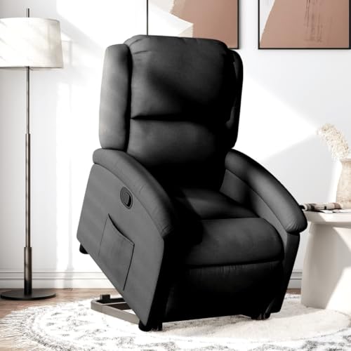 Aiious Relaxsessel mit Aufstehhilfe Schwarz Stoff von Aiious