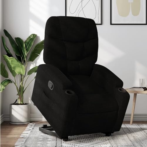 Aiious Relaxsessel mit Aufstehhilfe Schwarz Stoff von Aiious