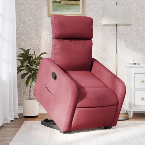 Aiious Relaxsessel mit Aufstehhilfe Weinrot Stoff von Aiious