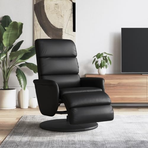 Aiious Relaxsessel mit Fu?Teil Schwarz Kunstleder von Aiious
