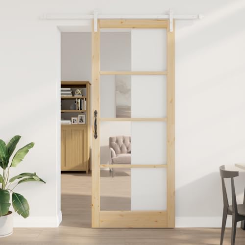 Aiious Schiebet¨¹r mit Beschl?gen 'ORKDAL'Massivholz & Glas von Aiious