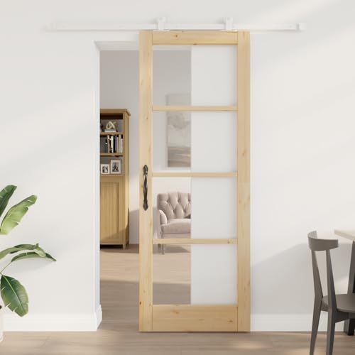 Aiious Schiebet¨¹r mit Beschl?gen 'ORKDAL'aus Massivholz & Glas von Aiious