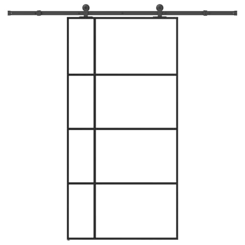 Aiious Schiebet¨¹r mit Beschlag 102,5x205 cm ESG-Glas & Aluminium von Aiious