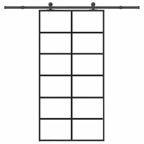 Aiious Schiebet¨¹r mit Beschlag 102x205 cm ESG-Glas & Aluminium von Aiious