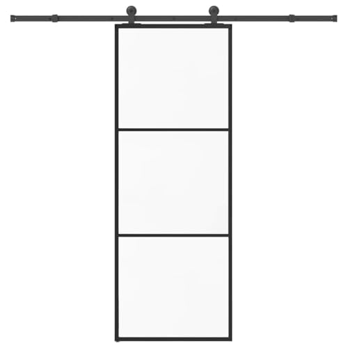 Aiious Schiebet¨¹r mit Beschlag 76x205 cm ESG-Glas & Aluminium von Aiious