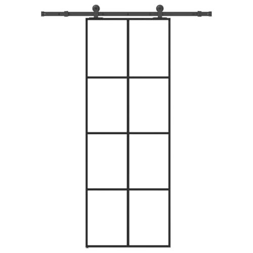 Aiious Schiebet¨¹r mit Beschlag 76x205 cm ESG-Glas & Aluminium von Aiious